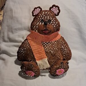 Handcrafted Brown TEDDY Bear with Orange Scarf